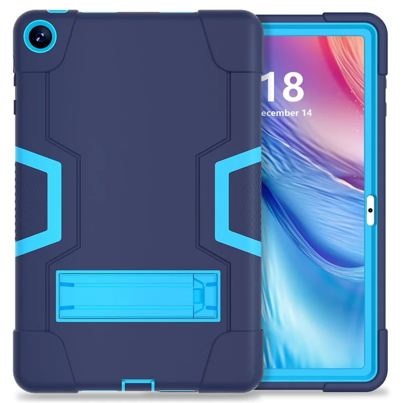 Para Huawei MatePad 10.4 (2023) Tablet Case Kickstand Silicona + PC Robot Style Dual Color Tablet Cover - Azul Marino / Azul