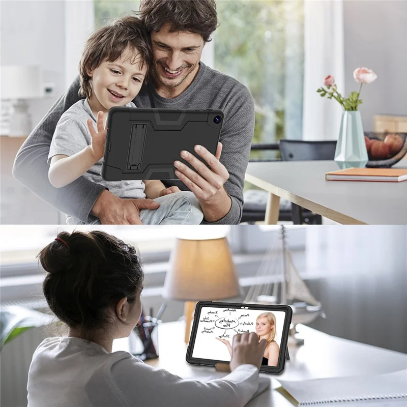 Per Huawei MatePad 10.4 (2023) Custodia Tablet Supporto Silicone + PC Stile Robot Doppio Colore Custodia Tablet - Nero