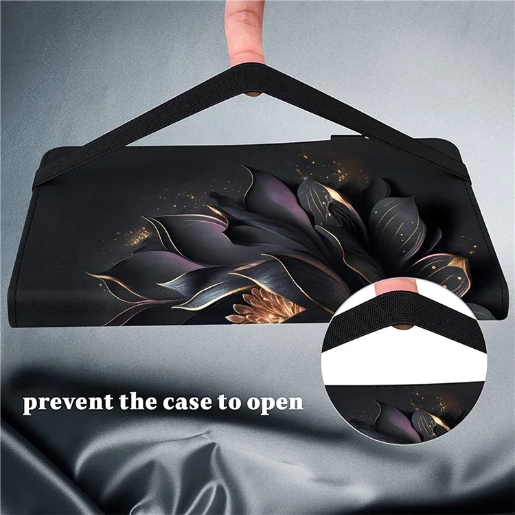 Para Xiaomi Redmi Pad SE Case Stand Card Slot Pattern Printing PU Leather Tablet Cover - Purple Lotus