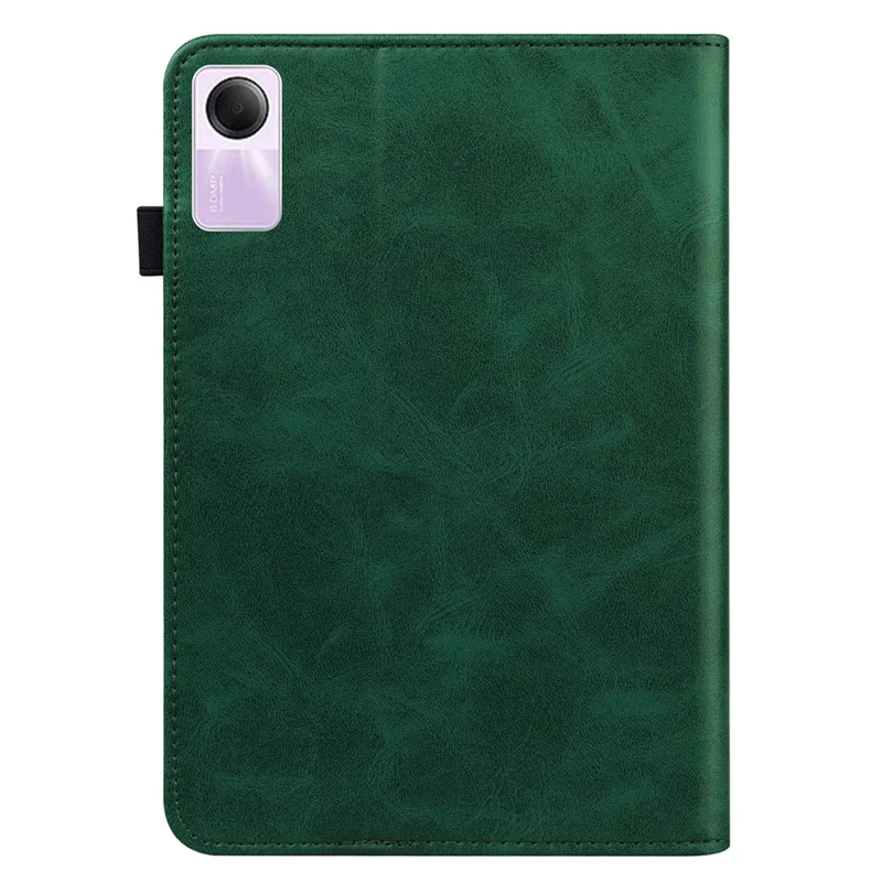 Etui skórzane z liniami, z uchwytem na kartę, do Xiaomi Redmi Pad SE, zielone
