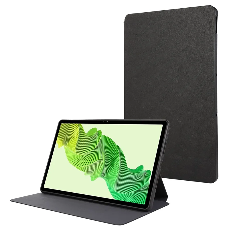 Für Realme Pad 2 Case Kratzsicheres PU-Leder Klapp-Ständer Tablet-Abdeckung - Schwarz