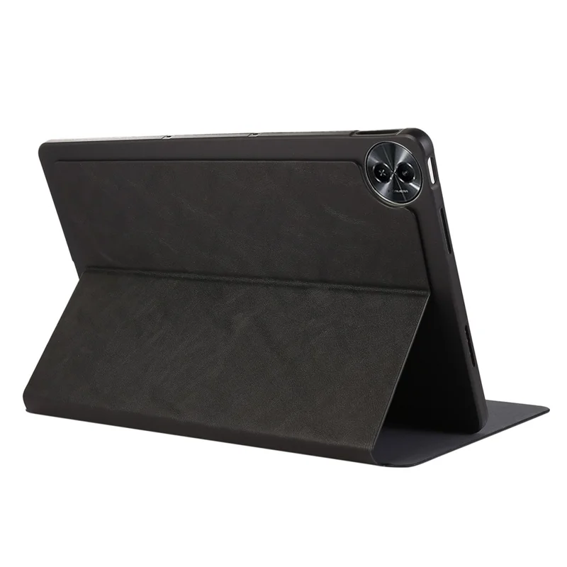 Für Realme Pad 2 Case Kratzsicheres PU-Leder Klapp-Ständer Tablet-Abdeckung - Schwarz
