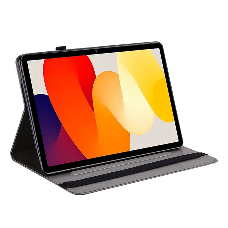 Per custodia Xiaomi Redmi Pad SE, custodia in pelle PU stampata con slot per schede - Grigio