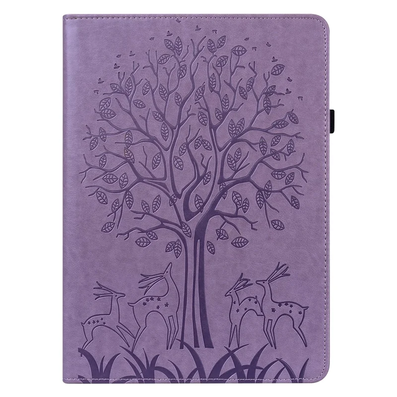 For Xiaomi Redmi Pad SE Case Imprinted PU Leather Tablet Cover with Card Slots - Purple