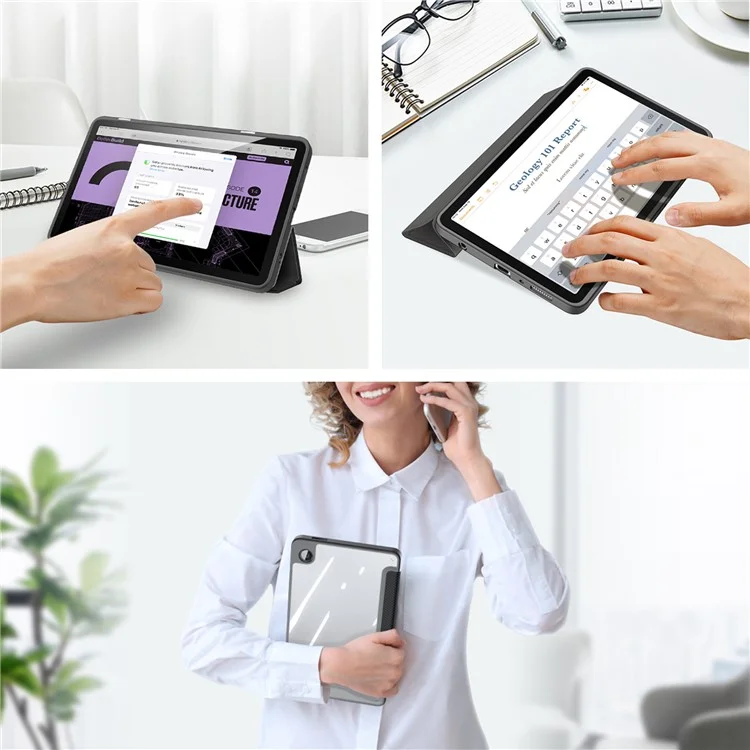 DUX DUCIS TOBY Series Per Samsung Galaxy Tab A9 Custodia Supporto Pieghevole in PU Pelle Custodia Tablet - Nero