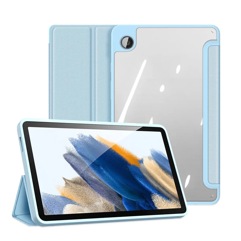 DUX DUCIS TOBY Series For Samsung Galaxy Tab A9 Case Tri-fold Stand PU Leather Tablet Cover - Baby Blue