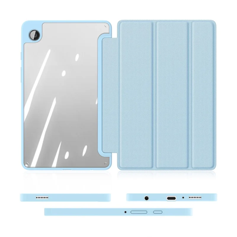 DUX DUCIS TOBY Series For Samsung Galaxy Tab A9 Case Tri-fold Stand PU Leather Tablet Cover - Baby Blue