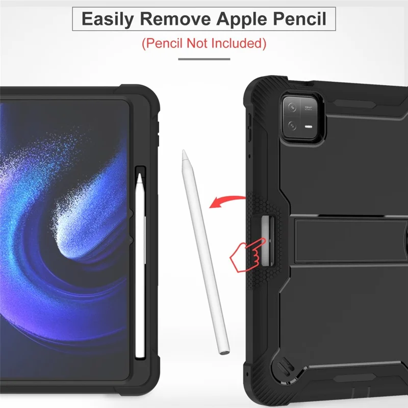 Para Xiaomi Pad 6 / Capa Tablet Pad 6 Pro com Suporte - Silicone + PC à prova de choques e resistente - Preto