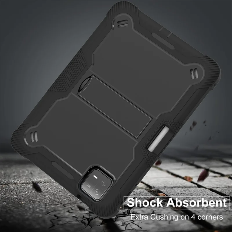 Para Xiaomi Pad 6 / Capa Tablet Pad 6 Pro com Suporte - Silicone + PC à prova de choques e resistente - Preto