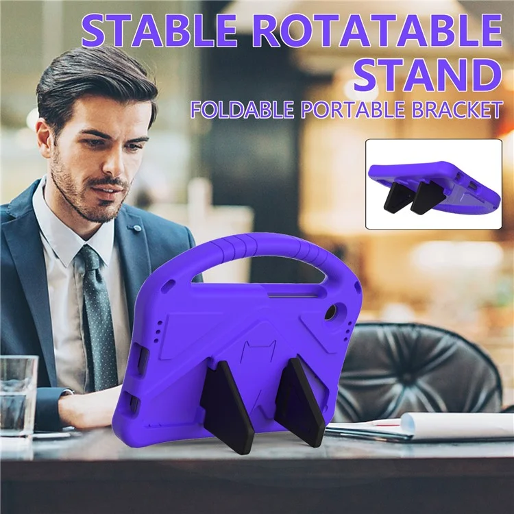 Para Samsung Galaxy Tab A9 Case EVA Capa à prova de choque Alça de Agarre Suporte de Kickstand Capa para Tablet - Roxo