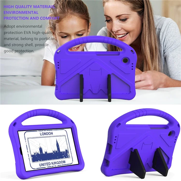 Para Samsung Galaxy Tab A9 Case EVA Capa à prova de choque Alça de Agarre Suporte de Kickstand Capa para Tablet - Roxo