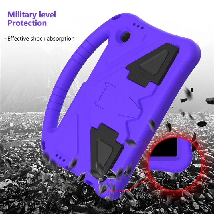Para Samsung Galaxy Tab A9 Case EVA Capa à prova de choque Alça de Agarre Suporte de Kickstand Capa para Tablet - Roxo