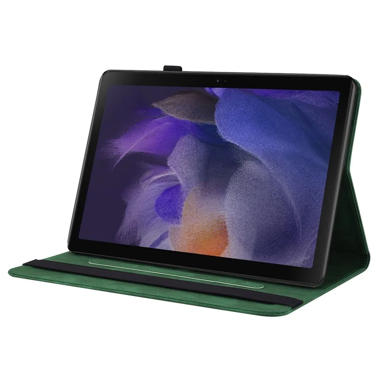 Pour Samsung Galaxy Tab A9 Étui en cuir Papillon Fleur Imprimé Housse de tablette - Vert