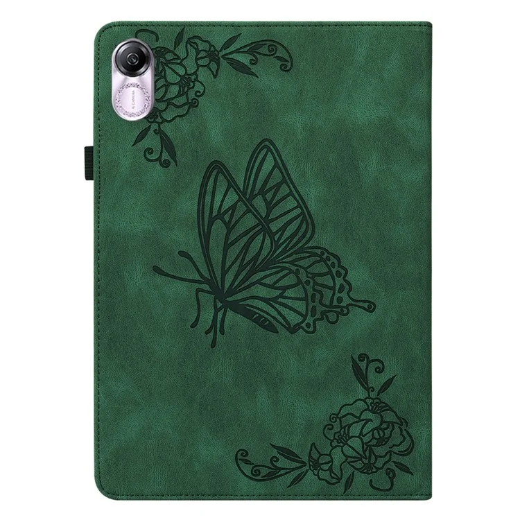 Pour la couverture en cuir de la tablette Honor Pad X8 Pro / Pad X9 avec impression de support à rabat, porte-cartes - Vert