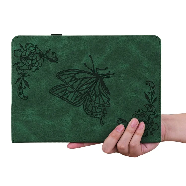 Pour la couverture en cuir de la tablette Honor Pad X8 Pro / Pad X9 avec impression de support à rabat, porte-cartes - Vert