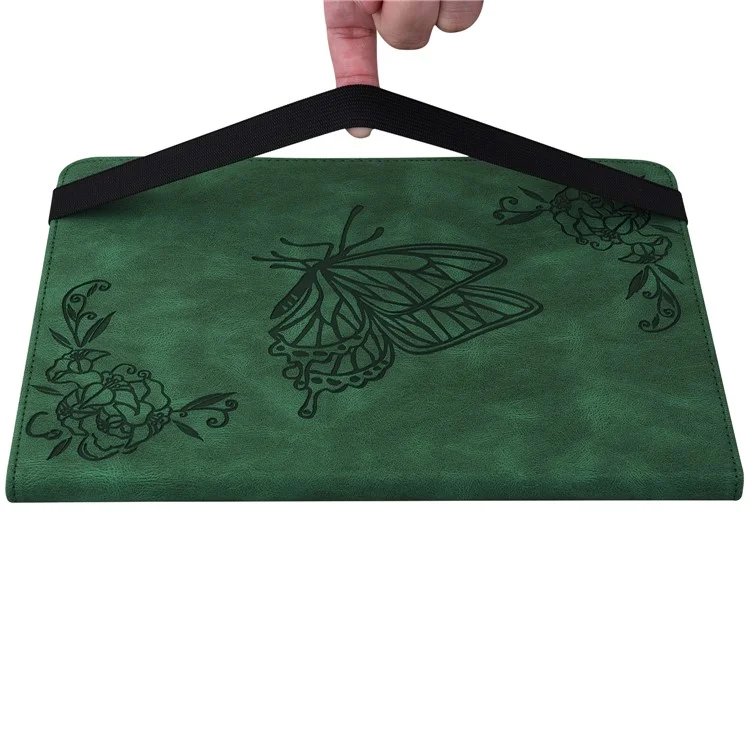 Pour la couverture en cuir de la tablette Honor Pad X8 Pro / Pad X9 avec impression de support à rabat, porte-cartes - Vert
