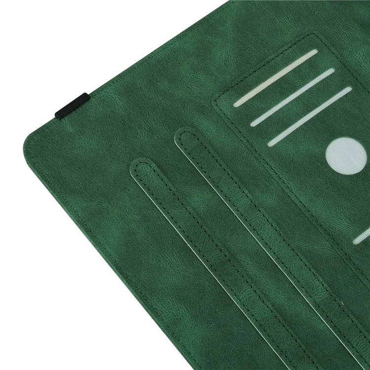 Pour la couverture en cuir de la tablette Honor Pad X8 Pro / Pad X9 avec impression de support à rabat, porte-cartes - Vert
