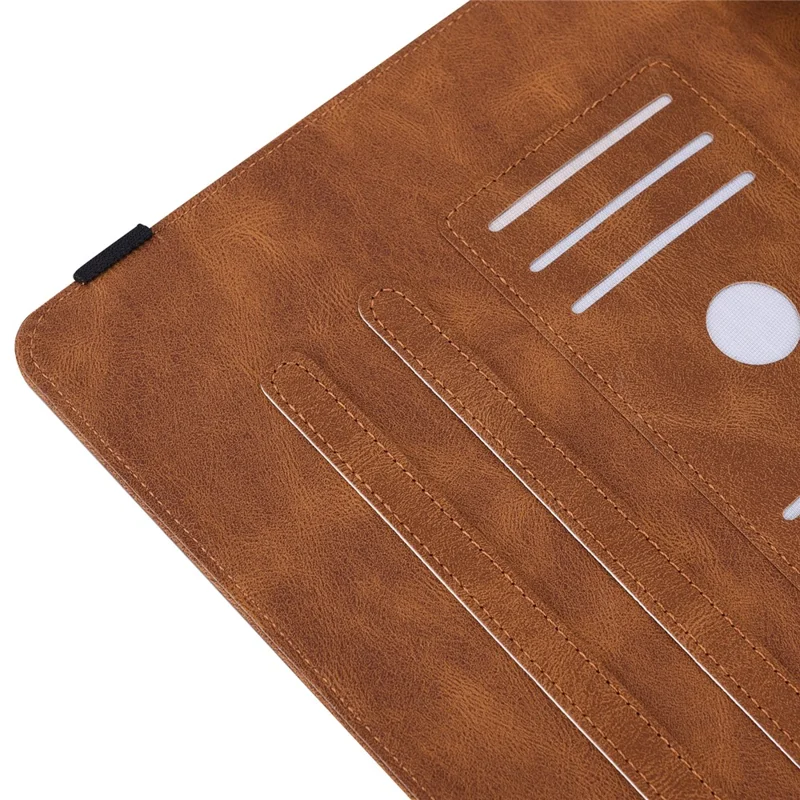 For Lenovo Tab P12 Case Butterfly Flower Imprinted PU Leather Stand Tablet Cover - Brown