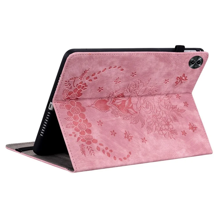 Para Realme Pad 2 Capa de Proteção Caso PU Leather Stand Card Holder Tablet Cover - Pink