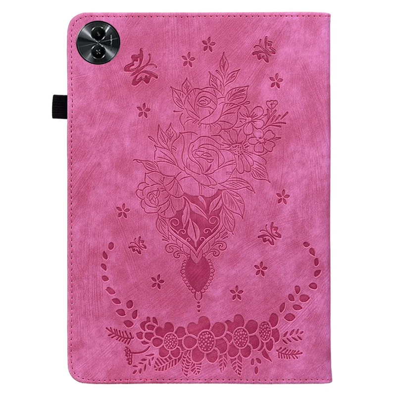 For Realme Pad 2 Protection Case PU Leather Stand Card Holder Tablet Cover - Rose