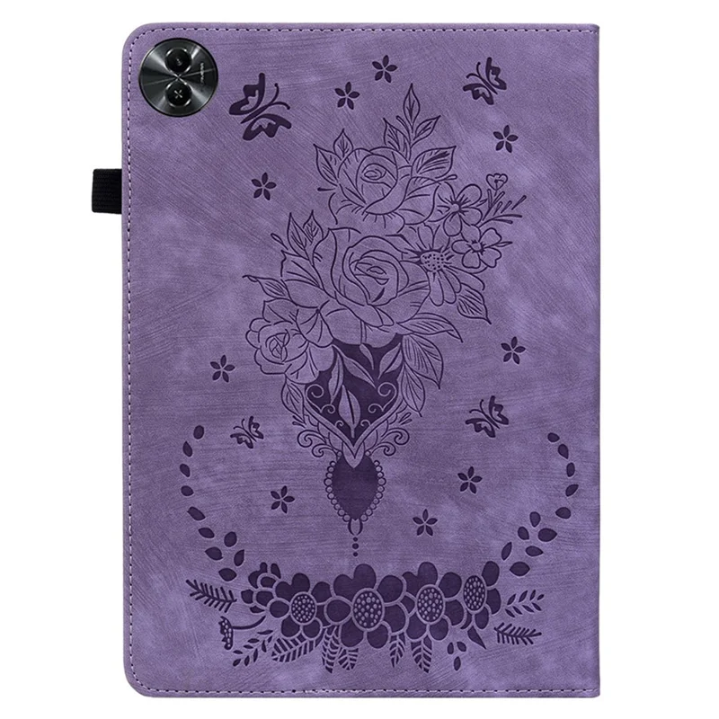 For Realme Pad 2 Protection Case PU Leather Stand Card Holder Tablet Cover - Purple