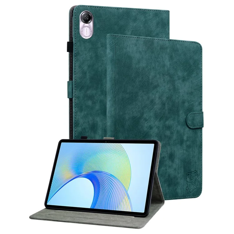 Чехол для планшета For Honor Pad X8 Pro / Pad X9, с изображением милого тигра, из искусственной кожи с подставкой - зеленый
