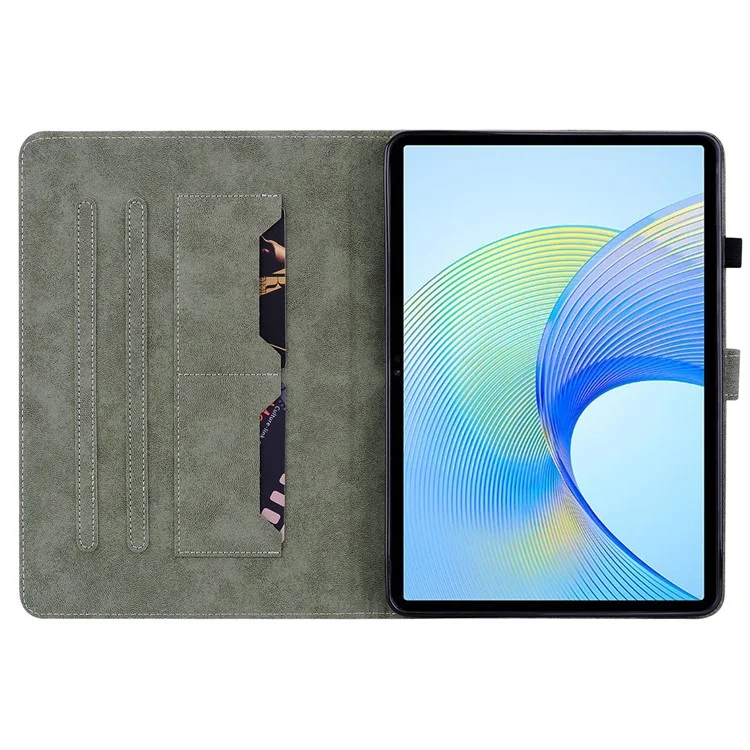 Чехол для планшета For Honor Pad X8 Pro / Pad X9, с изображением милого тигра, из искусственной кожи с подставкой - зеленый