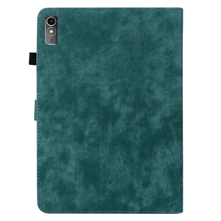 For Lenovo Tab M10 5G Anti-drop Case Imprinted PU Leather Card Holder Tablet Cover - Green