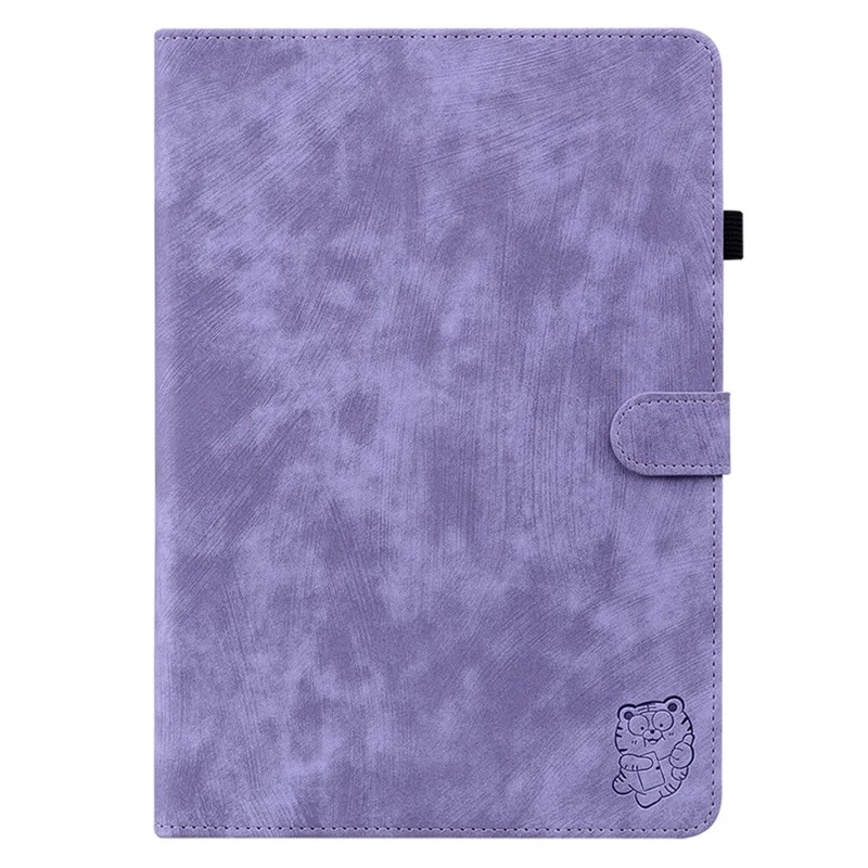 For Realme Pad 2 PU Leather Case Imprinted Card Holder Tablet Stand Cover - Purple