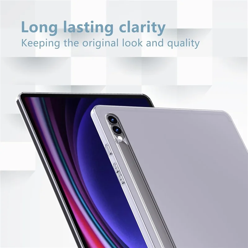 For Samsung Galaxy Tab S9+ Flexible TPU Cover HD Transparent Tablet Case Drop Protection Shell
