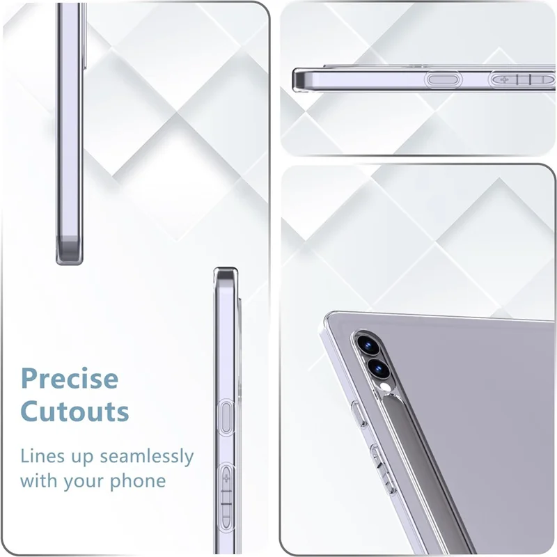 For Samsung Galaxy Tab S9+ Flexible TPU Cover HD Transparent Tablet Case Drop Protection Shell