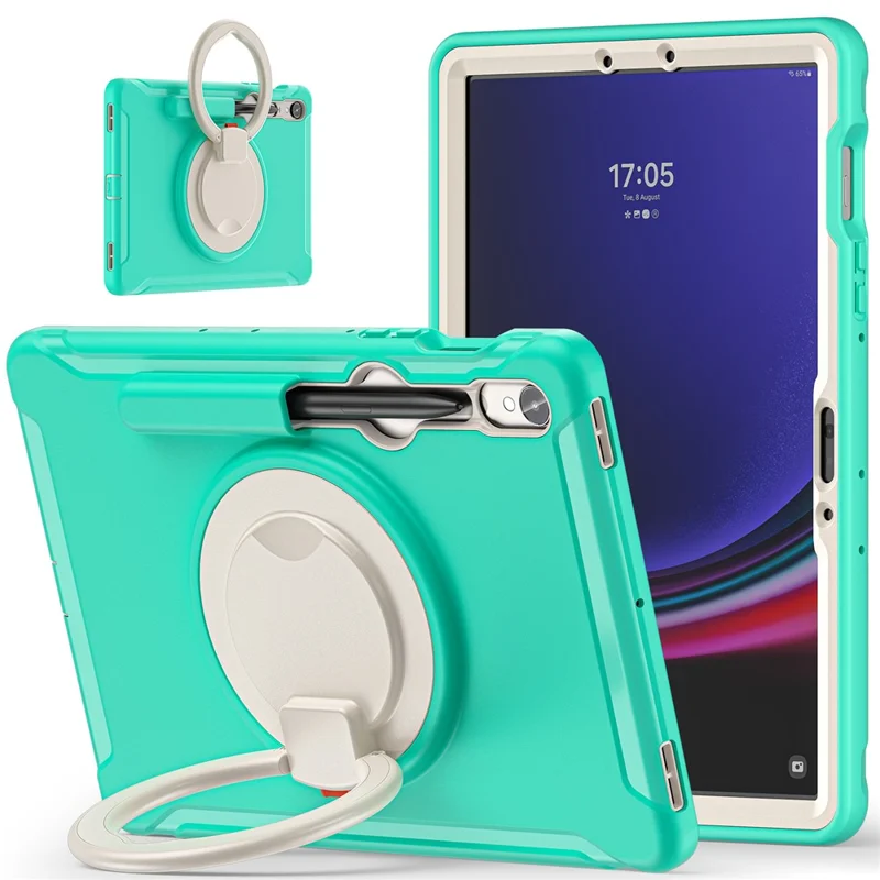 Para Samsung Galaxy Tab S9 fe / S7 T870 / S8 X700 / S9 X710 Case Kickstand Toup Com Caneta Com Caneta - Menta Verde