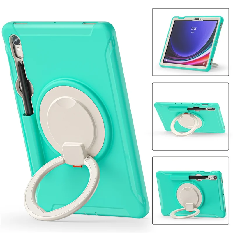 Für Samsung Galaxy Tab S9 FE / S7 T870 / S8 X700 / S9 X710 Hülle mit Ständer Tablet-Hülle mit Stifthalter - Mintgrün