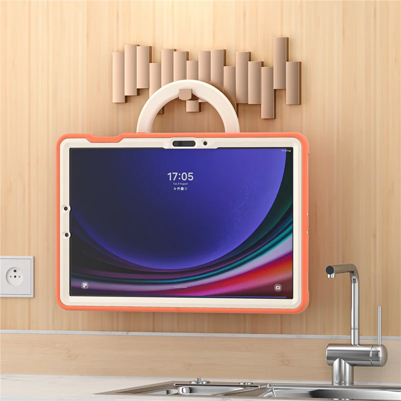Für Samsung Galaxy Tab S9 FE / S7 T870 / S8 X700 / S9 X710 Hülle mit Ständer Tablet Cover mit Stifthalter - Korallenrot