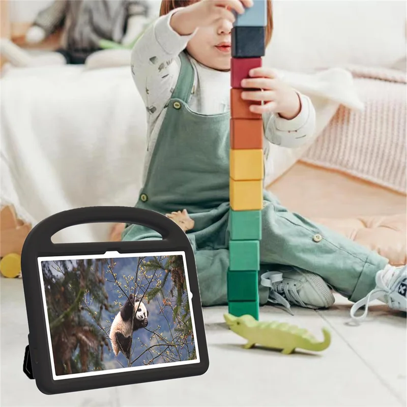 Für Samsung Galaxy Tab A9+ Hülle Spatz-Stil Handgriff Ständer EVA Tablet Cover - Schwarz