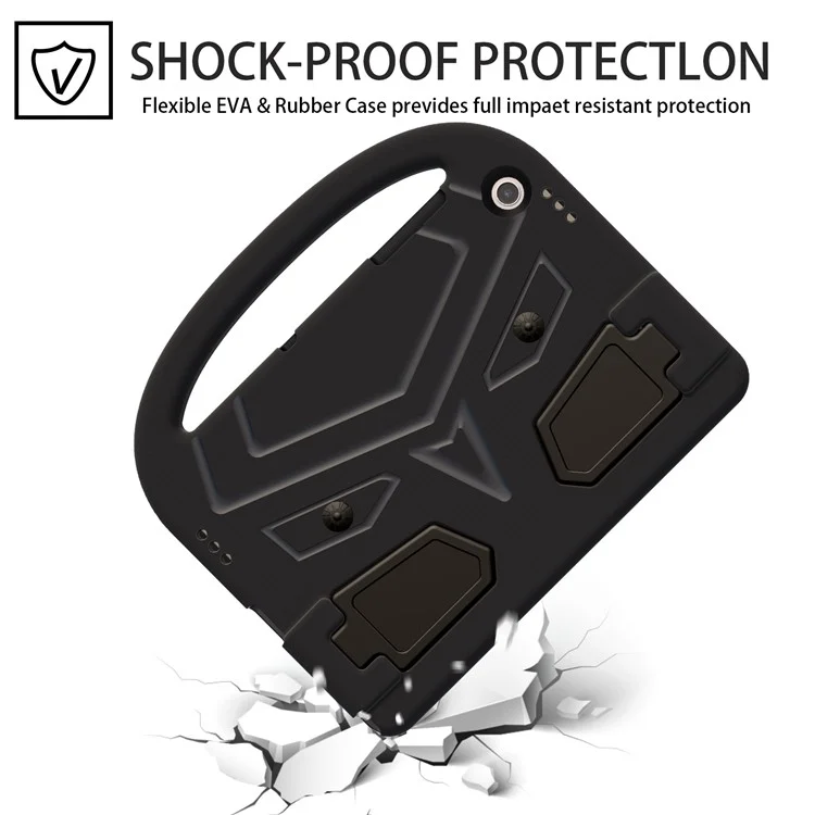 Für Samsung Galaxy Tab A9+ Hülle Spatz-Stil Handgriff Ständer EVA Tablet Cover - Schwarz