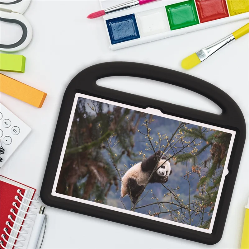Für Samsung Galaxy Tab A9+ Hülle Spatz-Stil Handgriff Ständer EVA Tablet Cover - Schwarz