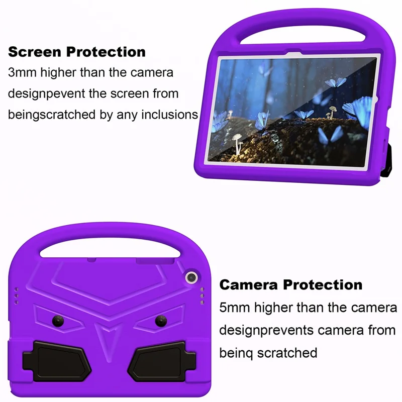 For Samsung Galaxy Tab A11+ / A9+ Case Sparrow Style Hand Grip Kickstand EVA Tablet Cover - Purple