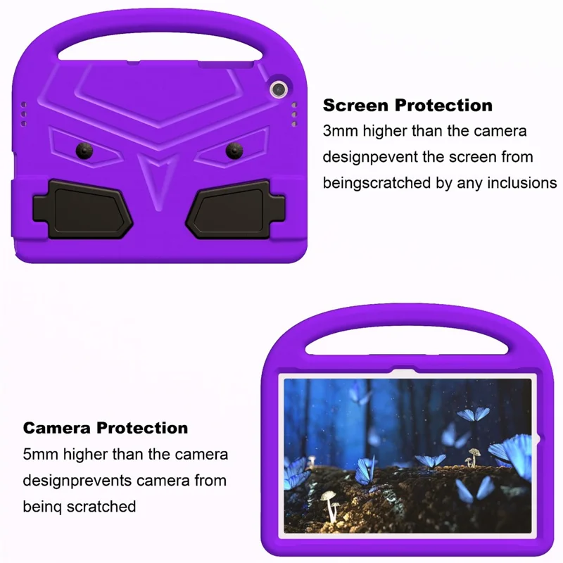 For Samsung Galaxy Tab A11+ / A9+ Case Sparrow Style Hand Grip Kickstand EVA Tablet Cover - Purple