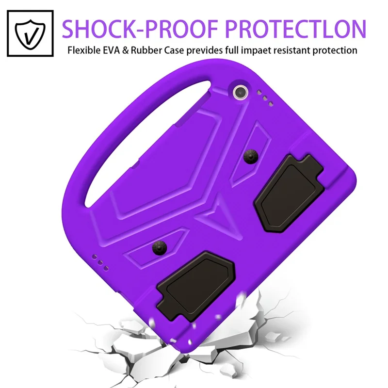 For Samsung Galaxy Tab A11+ / A9+ Case Sparrow Style Hand Grip Kickstand EVA Tablet Cover - Purple
