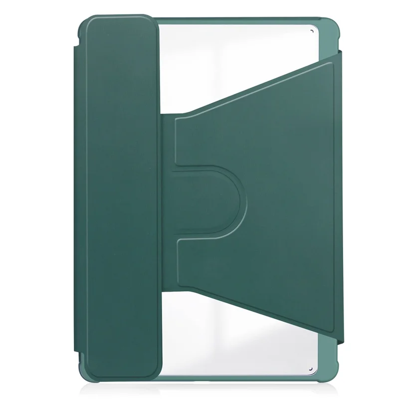 Tablet Case with Bluetooth-compatible Keyboard for Samsung Galaxy Tab A9+ Rotating Stand PU+Acrylic Cover - Blackish Green