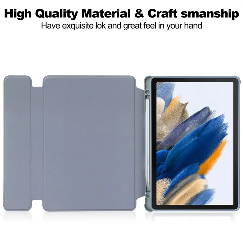 Tablet Case with Bluetooth-compatible Keyboard for Samsung Galaxy Tab A9+ Rotating Stand PU+Acrylic Cover - Purple