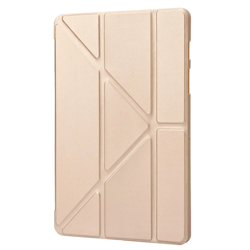 For Samsung Galaxy Tab S9+ Tablet Case Silicone + PU Leather Flip Cover with Auto Wake  /  Sleep Function - Gold