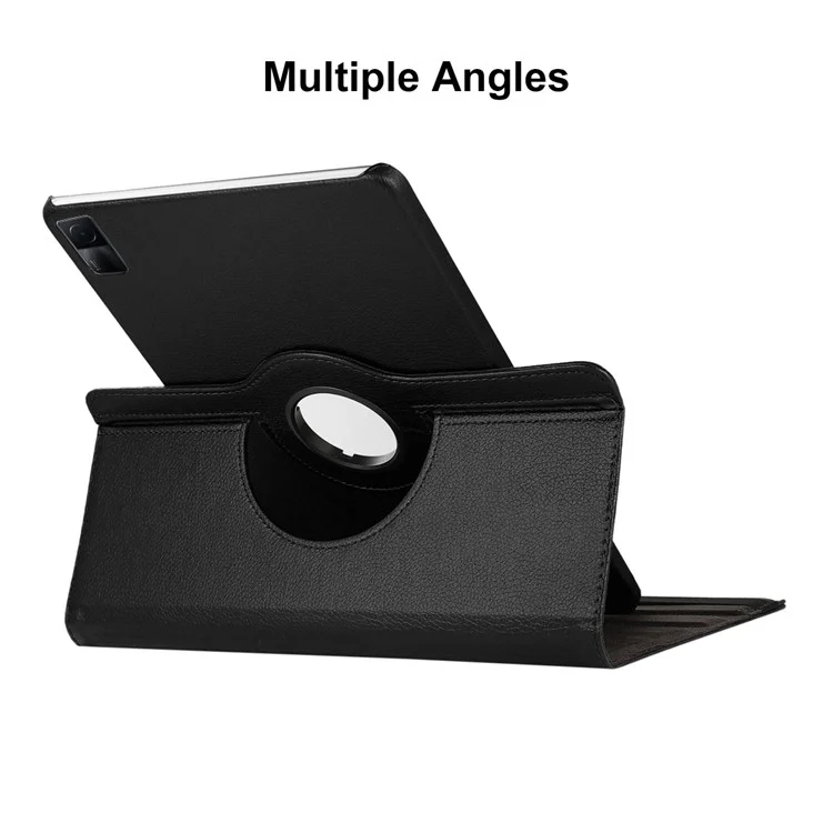 ENKAY HAT PRINCE Para Xiaomi Redmi Pad SE Funda de Cubierta de Rotación con Soporte Sueño / Despertar Automático Funda de Tableta de Piel PU+PC - Negro