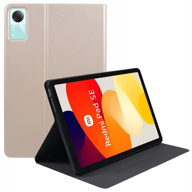 Für Xiaomi Redmi Pad SE Case Stand PU Leder Tablet Anti-Drop-Abdeckung - Gold