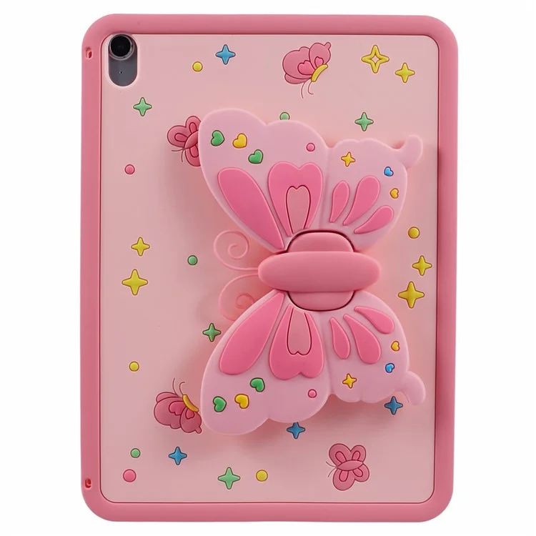 Tablet Cover for iPad (2025) / 10.9 (2022) Silicone Case with Foldable Butterfly Kickstand