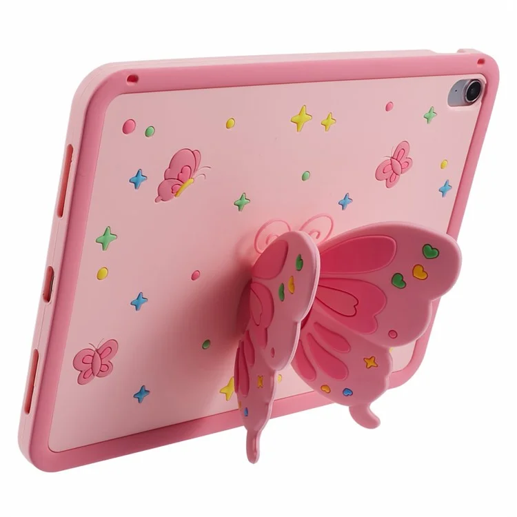 Tablet Cover for iPad (2025) / 10.9 (2022) Silicone Case with Foldable Butterfly Kickstand