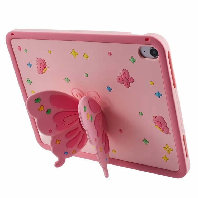 Tablet Cover for iPad (2025) / 10.9 (2022) Silicone Case with Foldable Butterfly Kickstand