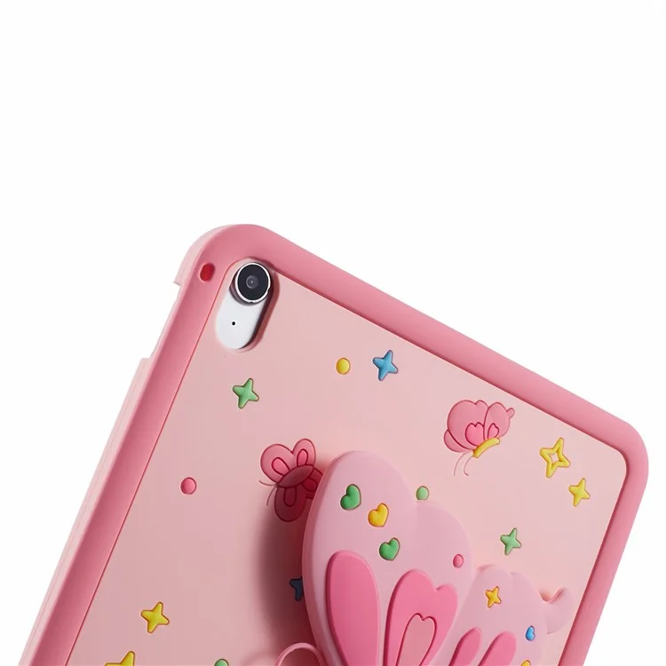 Tablet Cover for iPad (2025) / 10.9 (2022) Silicone Case with Foldable Butterfly Kickstand