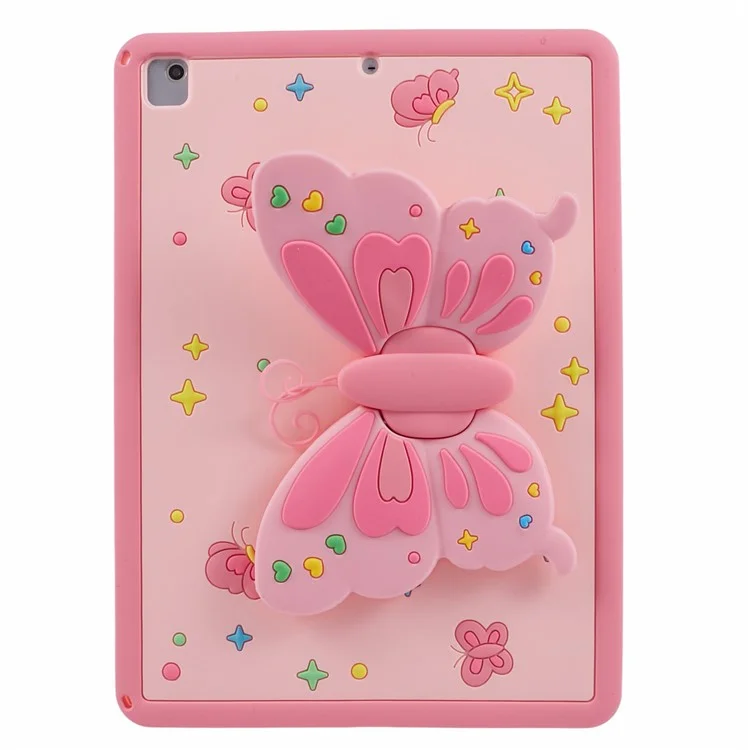 Para iPad 9.7 pulgadas (2017) / (2018) / Pro 9.7 pulgadas (2016 / iPad Air (2013) / Air 2 Funda Mariposa Soporte Tablet Funda de Silicona